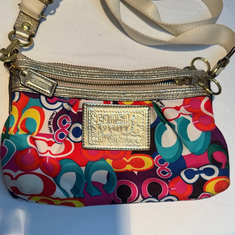 Coach Multicolor Crossbody Bag with Silver Details - Picture 6 of 14